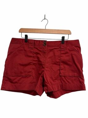 Old Navy Women's Red Cotton Stretch Shorts Button and Zipper Enclosure